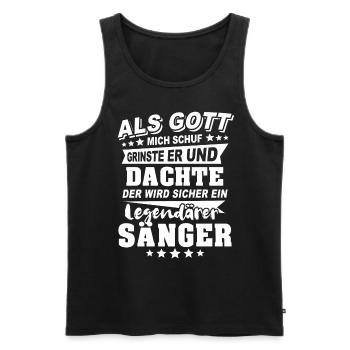 Sänger - Männer Premium Bio Tank Top - Schwarz - Vorne - AI Model Male 178 light (178cm)