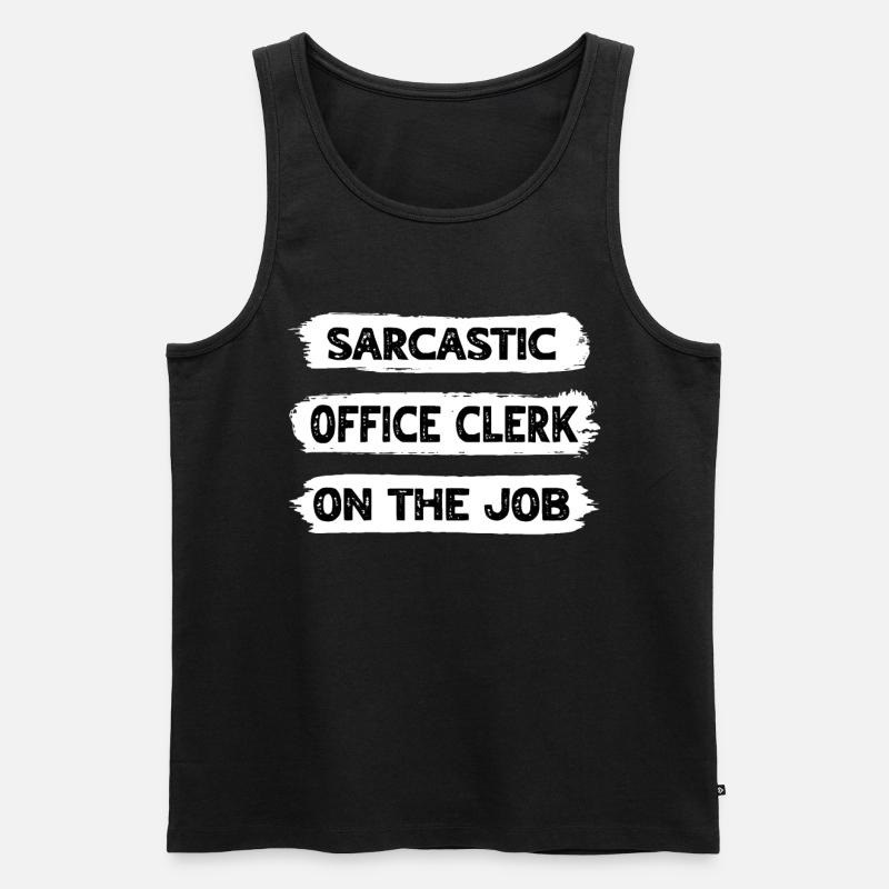 Sarcasm Office Worker - Men's Premium Organic Tank Top - black