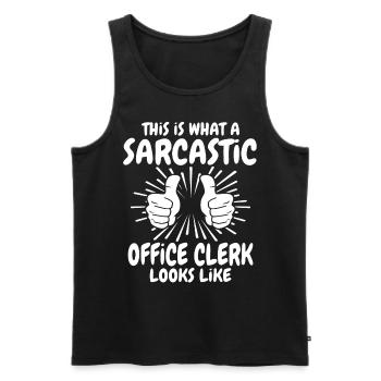Sarkastischer Büroarbeiter - Männer Premium Bio Tank Top - Schwarz - Vorne - AI Model Male 178 light (178cm)
