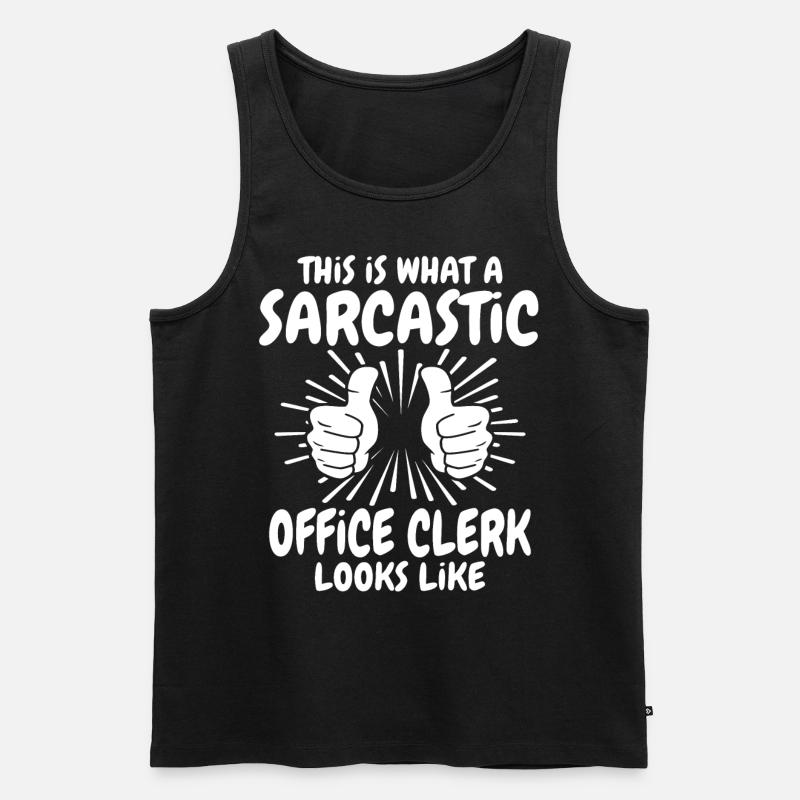 Sarcastic office worker - Men's Premium Organic Tank Top - black
