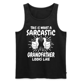 Sarcastic grandfather - Men's Premium Organic Tank Top - black - Front - Michal (187cm)