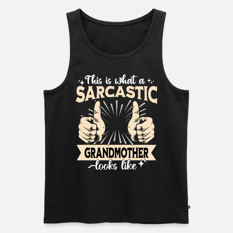 Sarkastische Grossmutter Sarkasmus - Männer Premium Bio Tank Top - Schwarz