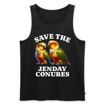 Perruche à tête jaune Sauver Jenday Conure - Débardeur bio Premium Homme - noir - Devant - Michal (187cm)