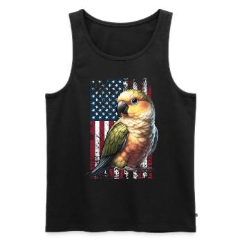 Jenday Conure Perruche à tête jaune des États-Unis - Débardeur bio Premium Homme - noir - Devant - Michal (187cm)