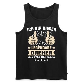 Dreher Sprüche - Männer Premium Bio Tank Top - Schwarz - Vorne - AI Model Male 178 light (178cm)