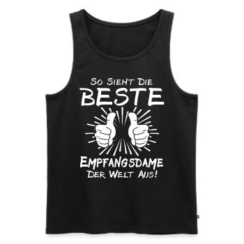 Receptionist - Men's Premium Organic Tank Top - black - Front - AI Model Male 178 light (178cm)