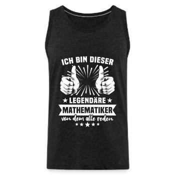 Mathematician Legend - Men's Premium Organic Tank Top - charcoal grey - Front - Alexander (188cm)