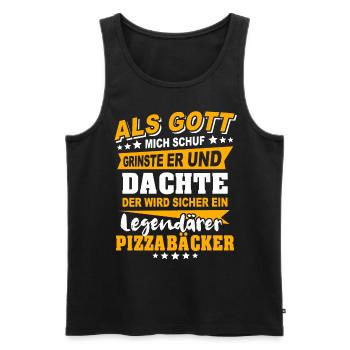 Pizza Maker Sayings - Men's Premium Organic Tank Top - black - Front - AI Model Male 178 light (178cm)