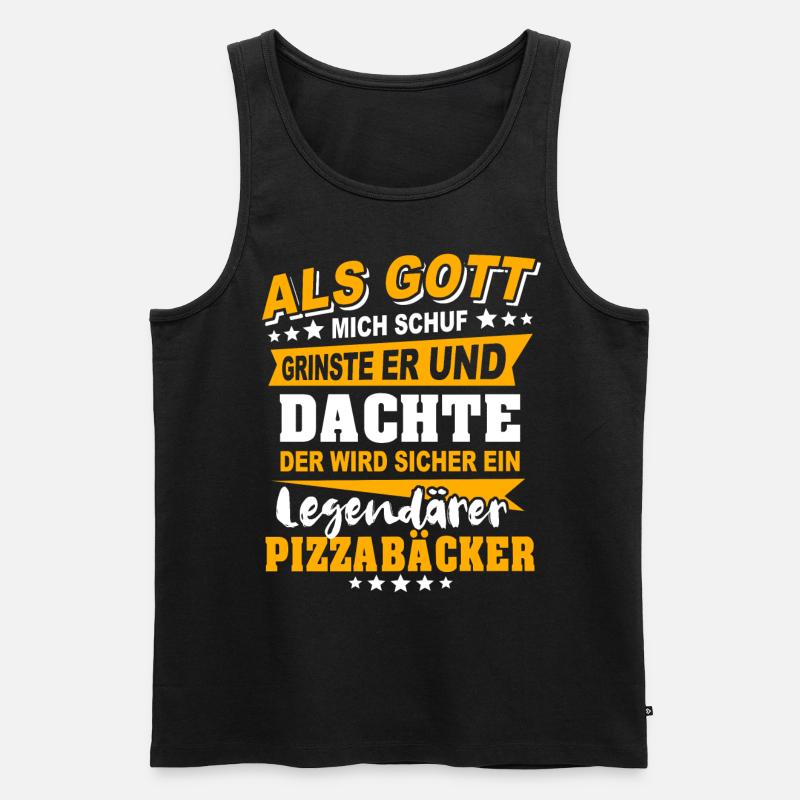 Pizzabäcker Sprüche - Männer Premium Bio Tank Top - Schwarz