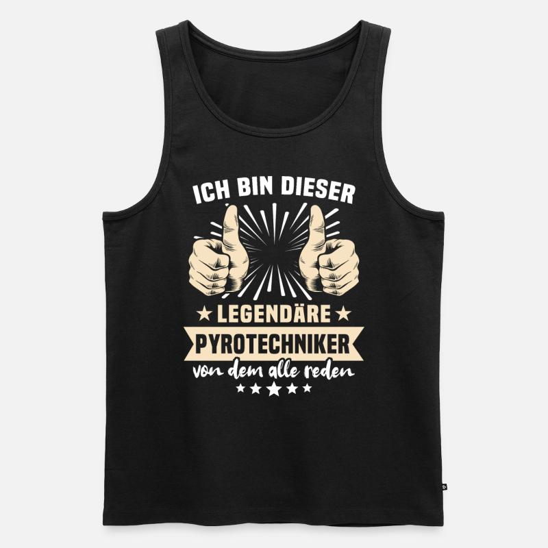 Pyrotechniker Sprüche - Männer Premium Bio Tank Top - Schwarz