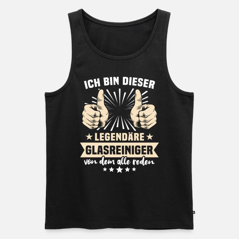 Glasreiniger Sprüche - Männer Premium Bio Tank Top - Schwarz