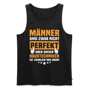 Funny House Technician Sayings - Men's Premium Organic Tank Top - black - Front - AI Model Male 178 light (178cm)