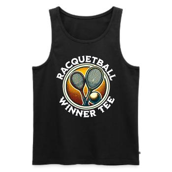 Joueur de racquetball - Débardeur bio Premium Homme - noir - Devant - AI Model Male 178 light (178cm)
