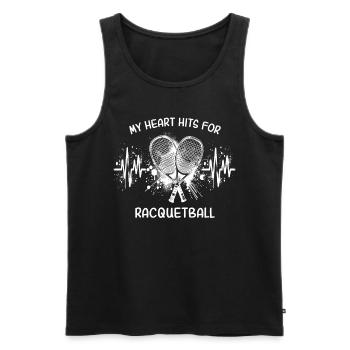 Racquetball ECG - Débardeur bio Premium Homme - noir - Devant - Michal (187cm)