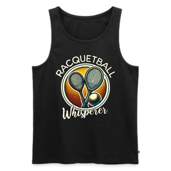 Racquetball Whisperer - Men's Premium Organic Tank Top - black - Front - AI Model Male 178 light (178cm)