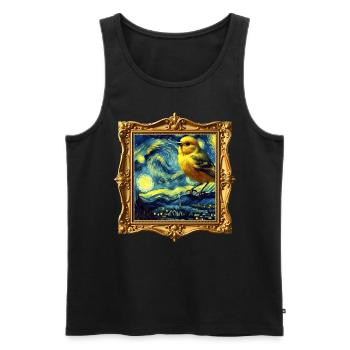 Yellow-bellied Girlitz Starry Night - Men's Premium Organic Tank Top - black - Front - Michal (187cm)