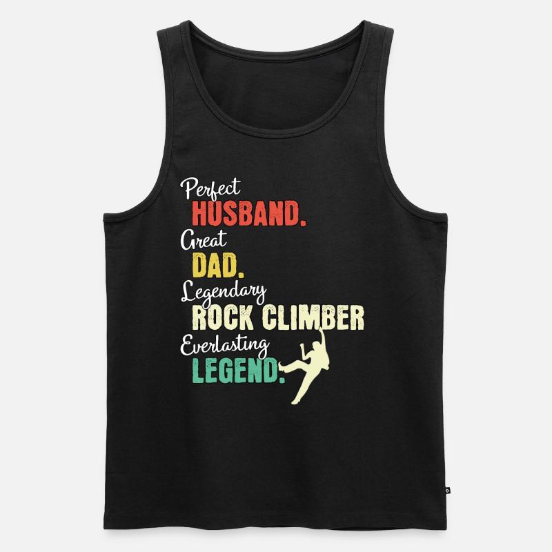 Kletterer Papa - Männer Premium Bio Tank Top - Schwarz