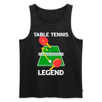 Table Tennis Legende - Männer Premium Bio Tank Top - Schwarz - Vorne - Michal (187cm)