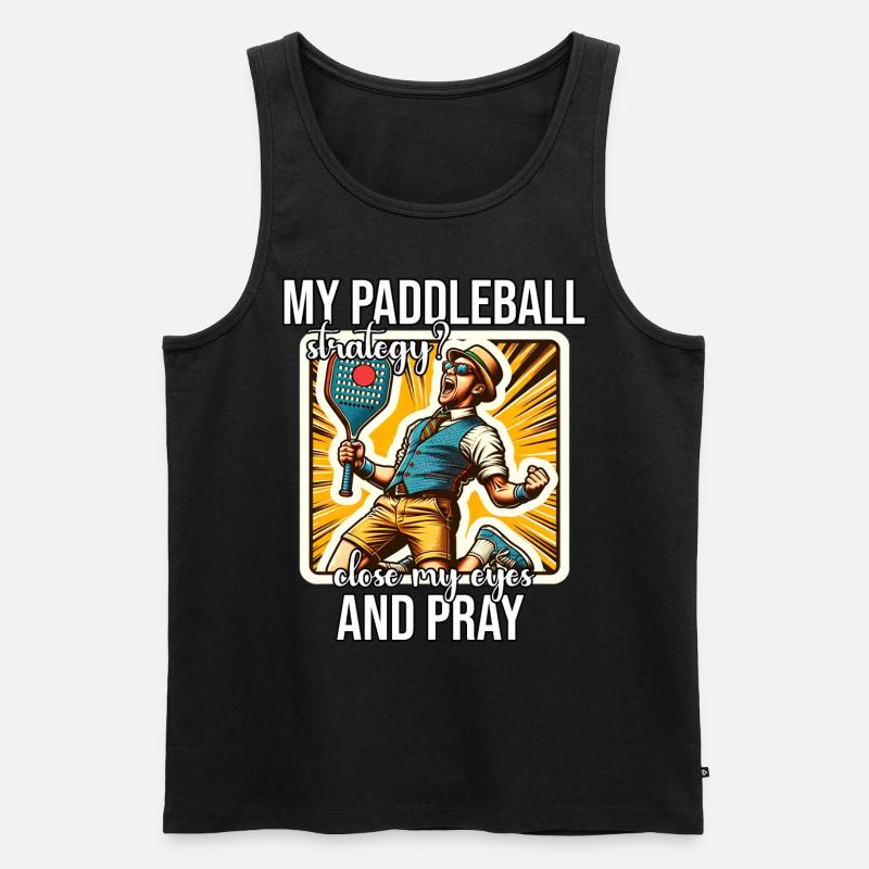 Lustiger Paddleball Spruch - Männer Premium Bio Tank Top - Schwarz