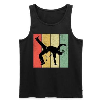Capoeira Rétro - Débardeur bio Premium Homme - noir - Devant - Michal (187cm)