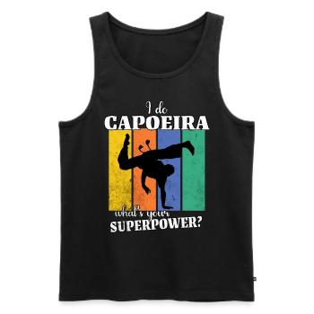Drôle de dicton de capoeira - Débardeur bio Premium Homme - noir - Devant - AI Model Male 178 light (178cm)