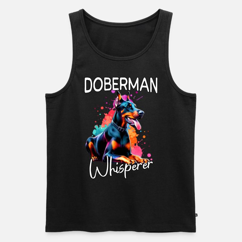 Dobermann Flüsterer - Männer Premium Bio Tank Top - Schwarz