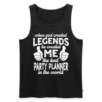 Meilleur organisateur de fêtes Legend - Débardeur bio Premium Homme - noir - Devant - AI Model Male 178 light (178cm)