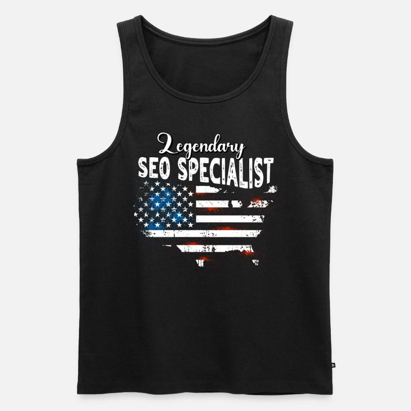 SEO Manager US - Männer Premium Bio Tank Top - Schwarz