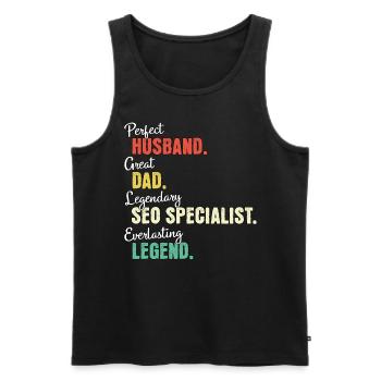 SEO Manager Papa - Männer Premium Bio Tank Top - Schwarz - Vorne - AI Model Male 178 light (178cm)