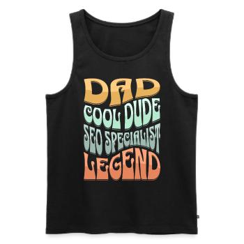 Papa SEO Manager - Männer Premium Bio Tank Top - Schwarz - Vorne - AI Model Male 178 light (178cm)