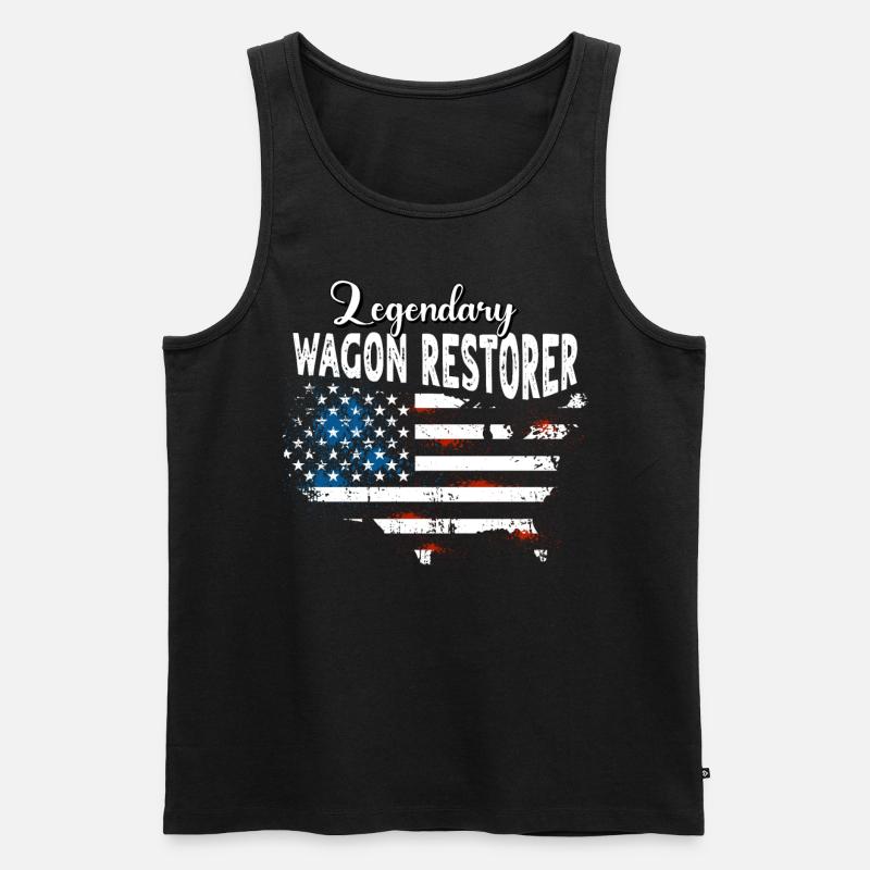 Wagenrestaurator US - Männer Premium Bio Tank Top - Schwarz