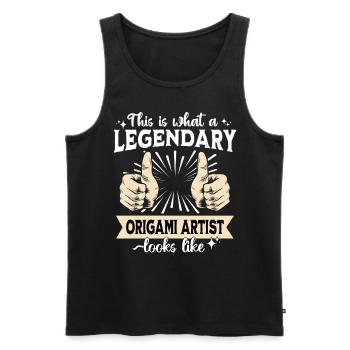 Legendärer Origami - Männer Premium Bio Tank Top - Schwarz - Vorne - Michal (187cm)