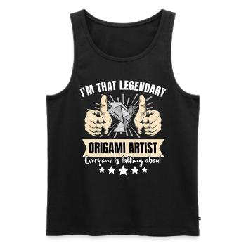 Legendärer Origami - Männer Premium Bio Tank Top - Schwarz - Vorne - AI Model Male 178 light (178cm)