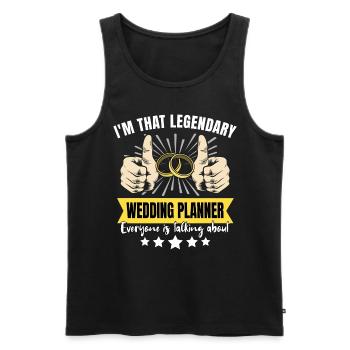 Wedding planner légendaire - Débardeur bio Premium Homme - noir - Devant - Michal (187cm)