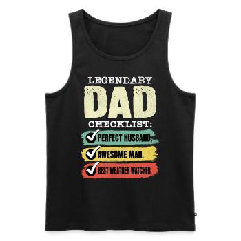 Dad Weather Observer Father's Day - Men's Premium Organic Tank Top - black - Front - AI Model Male 178 light (178cm)