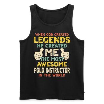 Polo Trainer - Männer Premium Bio Tank Top - Schwarz - Vorne - AI Model Male 178 light (178cm)