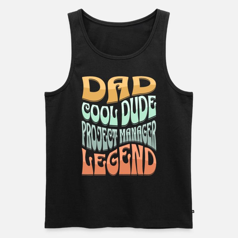 Papa Projektmanager - Männer Premium Bio Tank Top - Schwarz