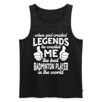 Meilleur joueur de badminton Légende - Débardeur bio Premium Homme - noir - Devant - Michal (187cm)