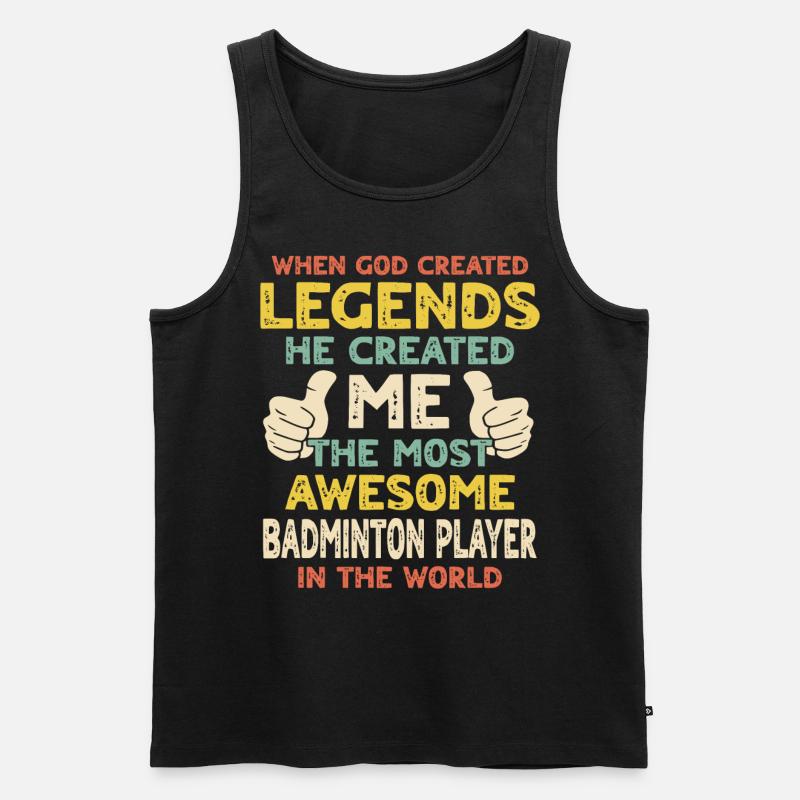 Badmintonspieler - Männer Premium Bio Tank Top - Schwarz