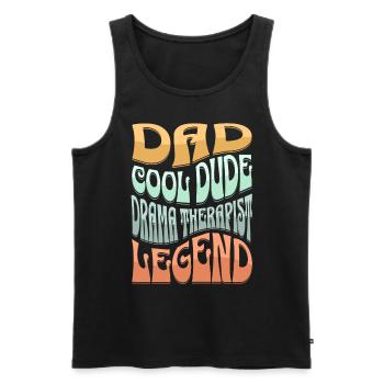 Papa Dramatherapeut - Männer Premium Bio Tank Top - Schwarz - Vorne - Michal (187cm)