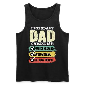 Papa Dramatherapeut Vatertag - Männer Premium Bio Tank Top - Schwarz - Vorne - Michal (187cm)
