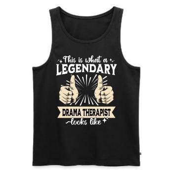 Thérapeute dramatique légendaire - Débardeur bio Premium Homme - noir - Devant - AI Model Male 178 light (178cm)