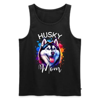 Schlittenhund Mama Husky - Männer Premium Bio Tank Top - Schwarz - Vorne - Michal (187cm)