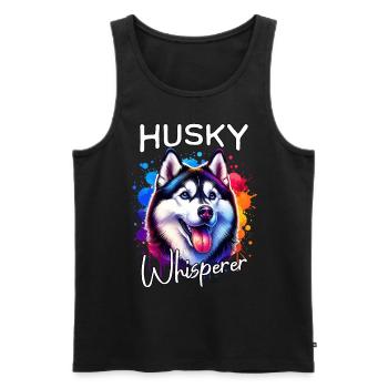 Schlittenhund Flüsterer Husky - Männer Premium Bio Tank Top - Schwarz - Vorne - Michal (187cm)