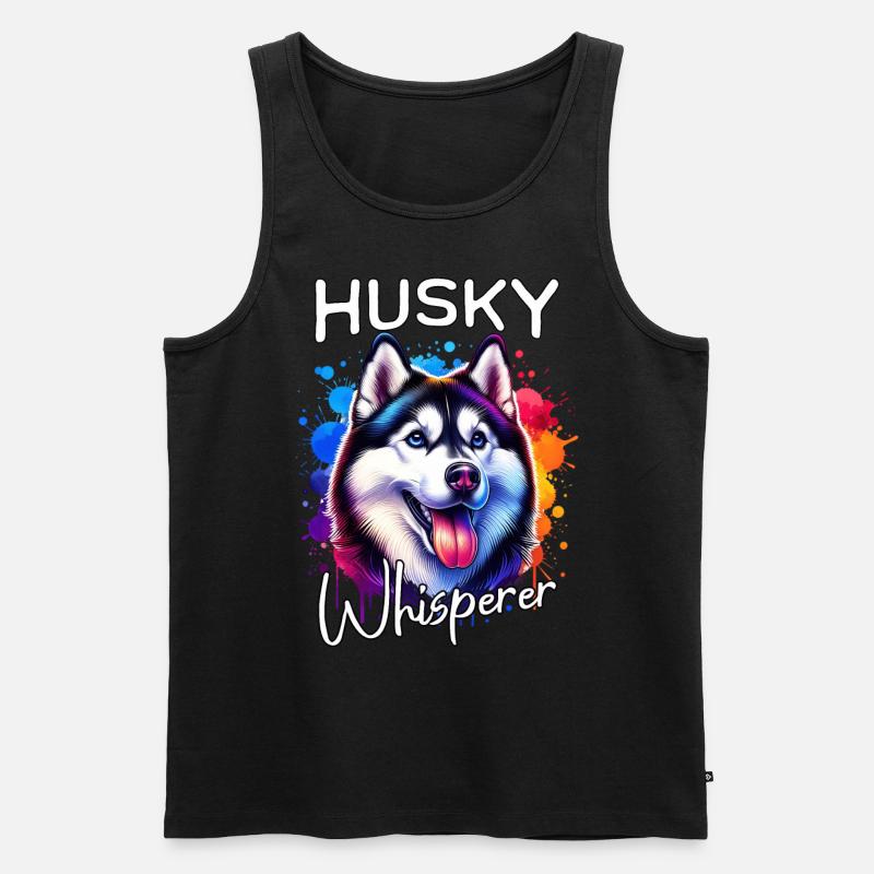 Schlittenhund Flüsterer Husky - Männer Premium Bio Tank Top - Schwarz