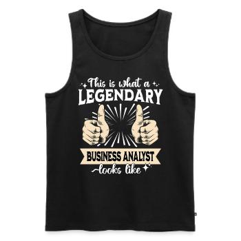 Analyste d’affaires légendaire - Débardeur bio Premium Homme - noir - Devant - Michal (187cm)