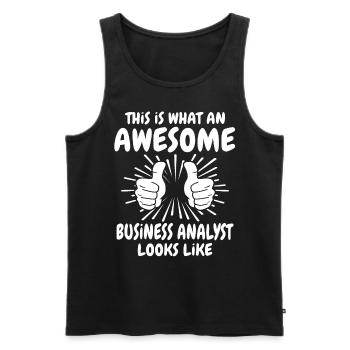 Business Analyst - Men's Premium Organic Tank Top - black - Front - AI Model Male 178 light (178cm)