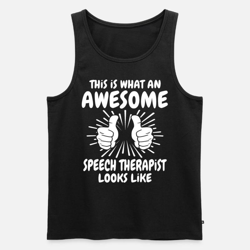 Sprachtherapeut - Männer Premium Bio Tank Top - Schwarz