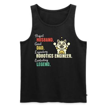 Robotics Engineer Dad - Men's Premium Organic Tank Top - black - Front - Michal (187cm)
