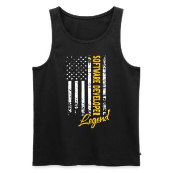 Software Developer Legend - Men's Premium Organic Tank Top - black - Front - AI Model Male 178 light (178cm)